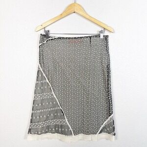Cynthia Steffe Size 10‎ Y2K 90s Whimsigoth Floral Lace Mesh Patchwork Midi Skirt